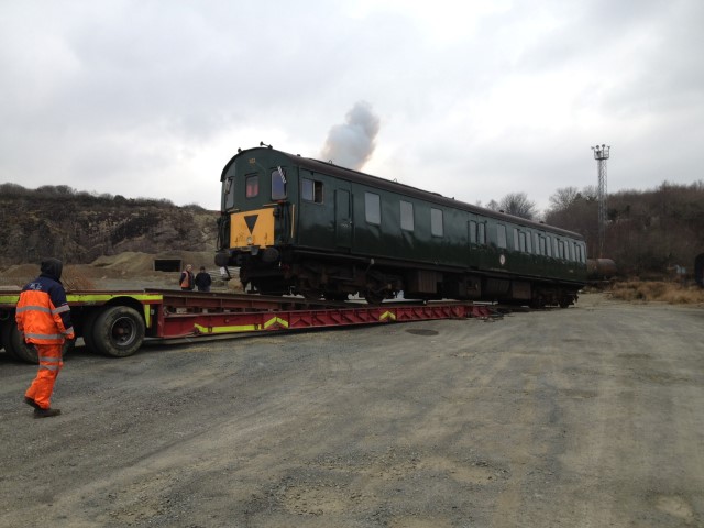 1132 on Low Loader at Meldon