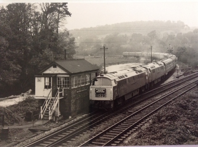 The return train of 12 MK I coaches seen at Cowley Bridge Jn, before running via Exeter Central and the Southern to Basingstoke, thence to Reading and Paddington.brPhotographer Grenville R. HounsellbrDate taken 30101976