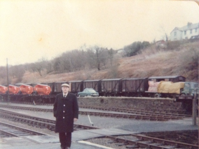 Arthur Westlake in Okehampton Station goods yard in April 1979brPhotographer Tony Hill