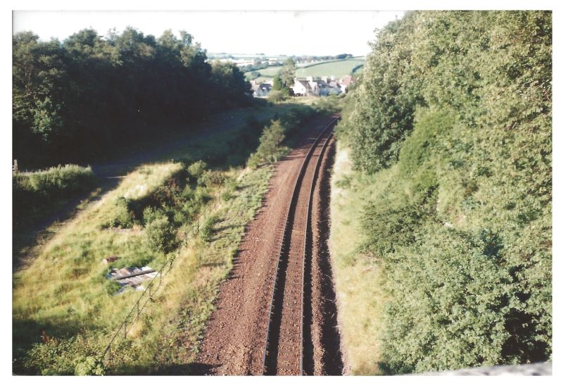 The site of the military sidings, from the Park RoadTors Road bridge.brPhotographer Colin BurgesbrDate taken 08081991