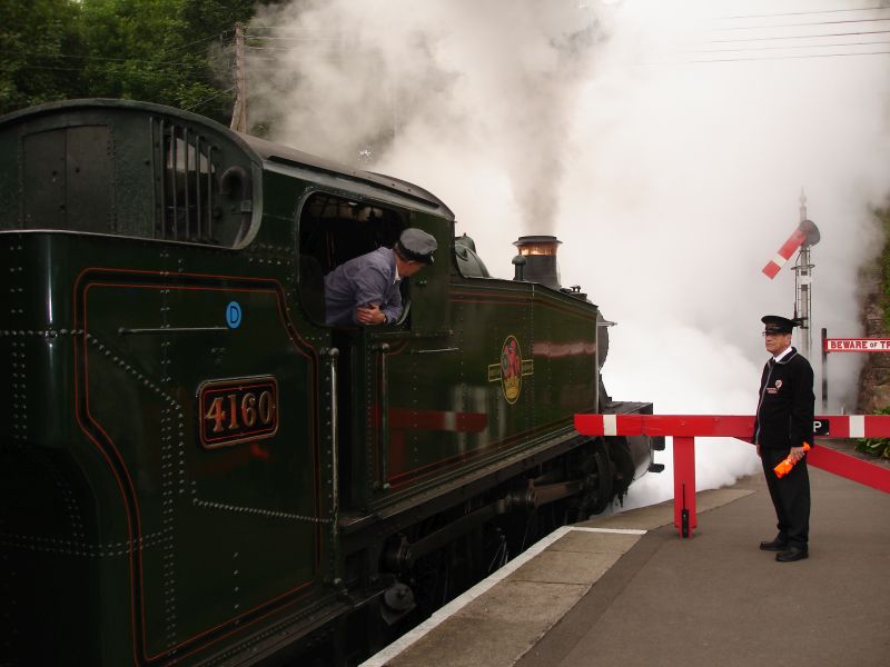 GWR 'Large Prairie' 2-6-2T 4160 at Bishop's LydeardbrPhotographer David BellbrDate taken 09062009