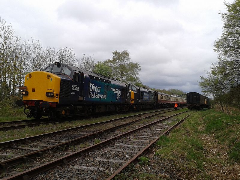 37059 and 37605 at Okehampton with the Devon Explorer