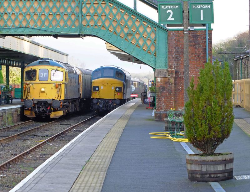 33103 'Swordfish' arriving back at Okehampton with the 1417 from Coleford Junction.