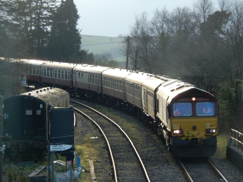 66177 arriving back at Okehampton