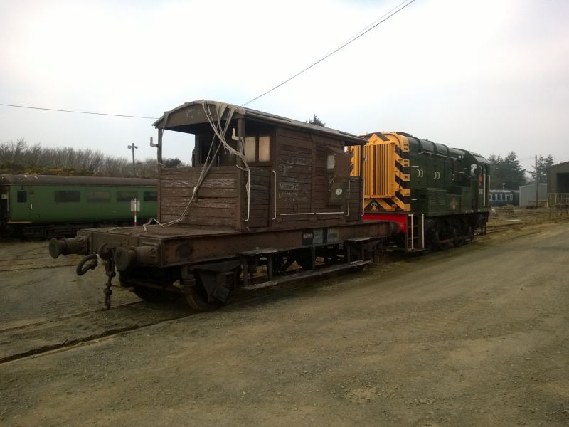 Not a lot of people realise that DRSA owns this brakevan. Even less expected the wheels to go round when we tried to move it. Here's D4167 moving it from the engine shed.brPhotographer Alistair GregorybrDate taken 18032016
