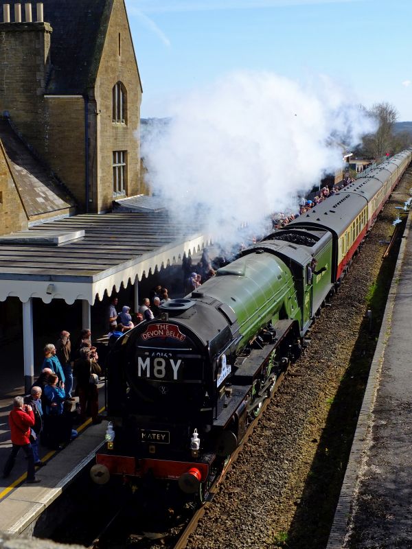 Peppercorn A1 4-6-2 replica 60163 Tornado at Crewkerne with UK Railtours Devon Belle tour