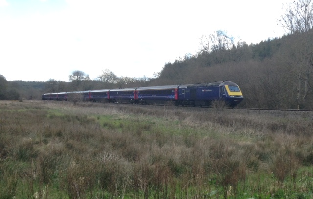 UK Railtours HST charter on the North Devon line near Chenson