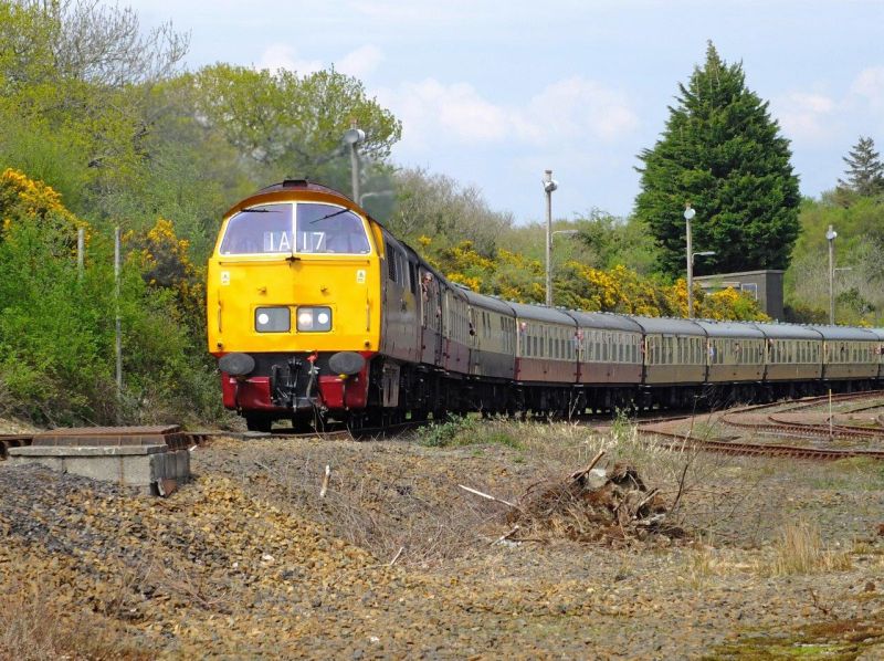 The Western Challenger railtour arriving at Meldon to run round