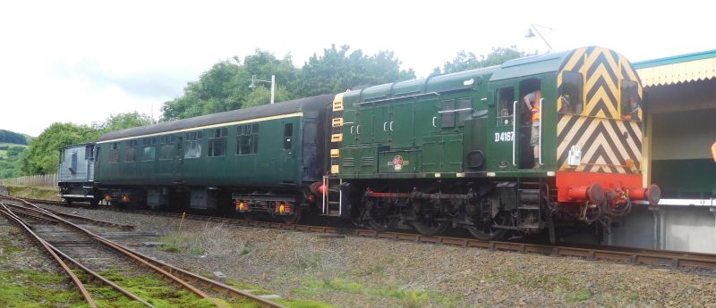 Vacuum braked rake with D4167/08937 hauling S13436 Mk2A FK and ex LMS GBV 731411 on the 11.00 departure from Meldon Viaduct for Okehampton. 