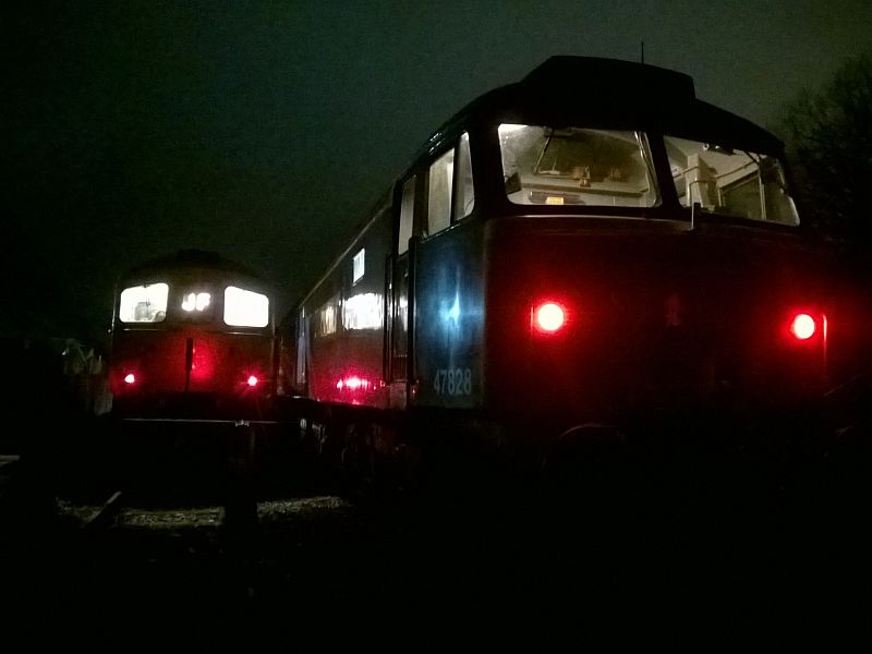 33035 and 47828 at night in OkehamptonbrPhotographer Alistair GregorybrDate taken 23112016