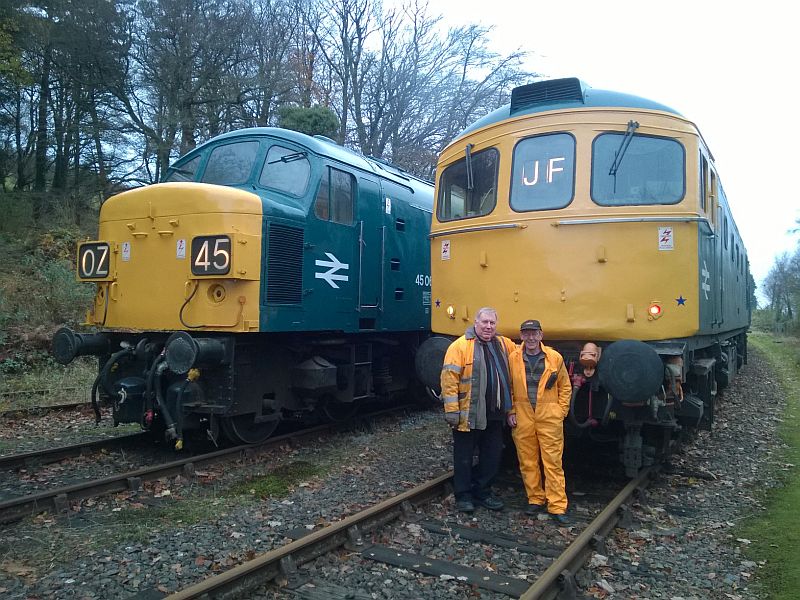 The driving team of Graham Isom and Keith Netherton with 45060 and 33035brPhotographer Alistair GregorybrDate taken 23112016