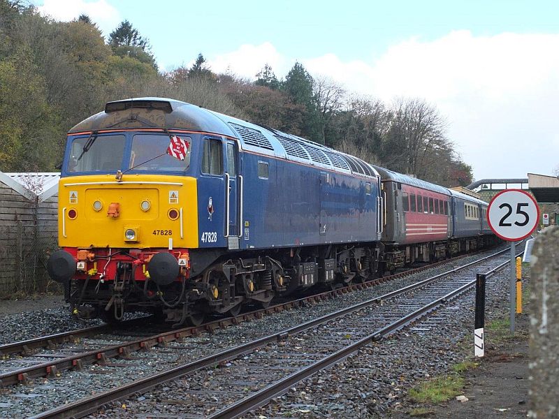 47828 stabled in the new Okehampton platform 2 siding extensionbrPhotographer Philip WagstaffbrDate taken 01010016