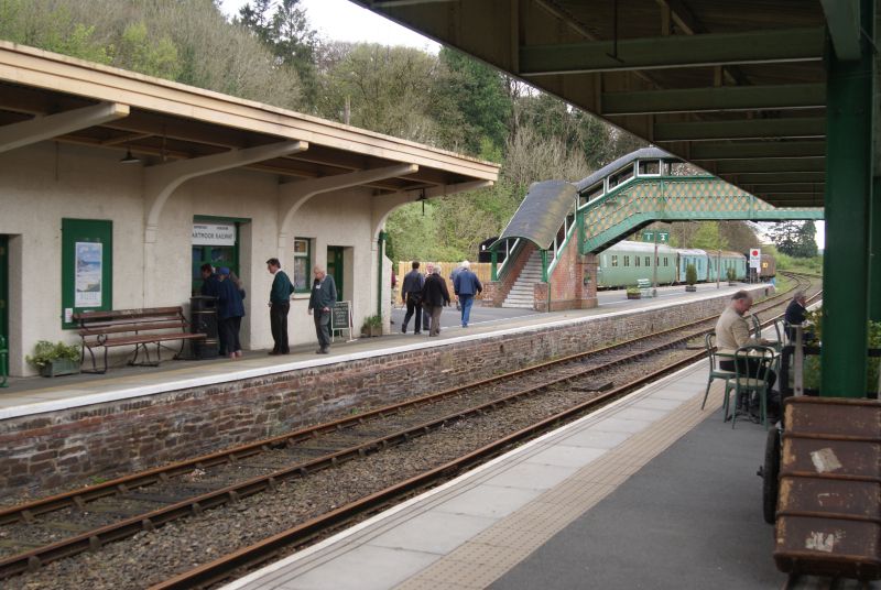 Members of the RCHS group exploring Okehampton Station.brPhotographer Jon KelseybrDate taken 21042017