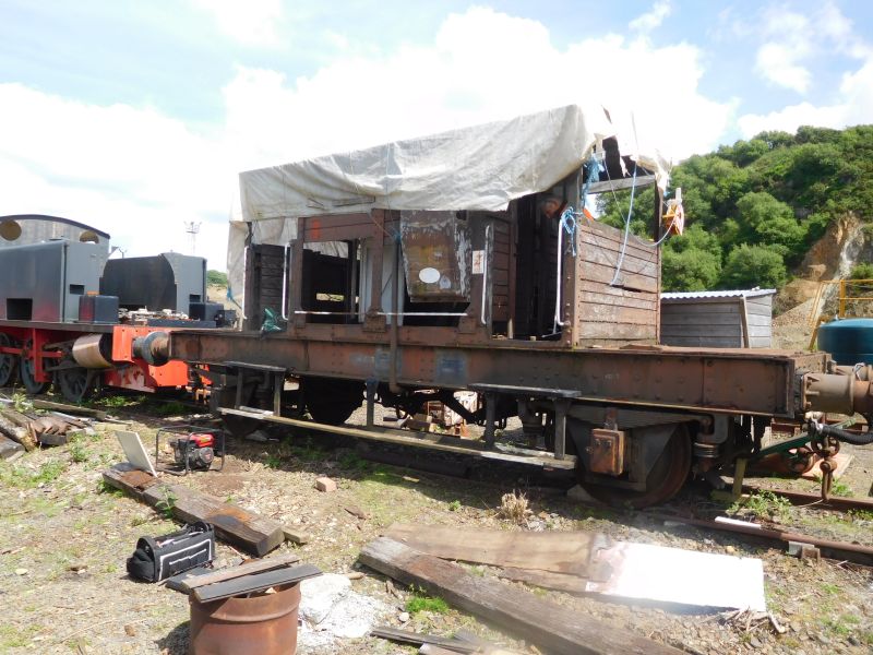 General view of the SR brakevan LDS55625 showing work proceeding with stripping the rotten woodwork.brPhotographer Geoff HornerbrDate taken 01062017