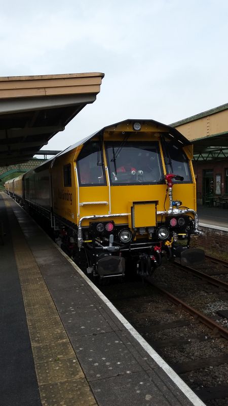 Railgrinder at Okehampton station.