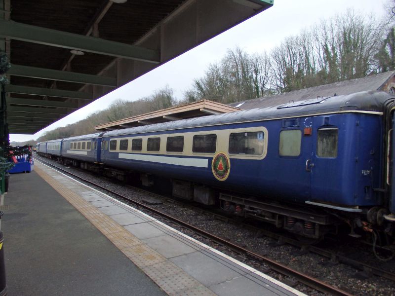 The Train to Christmas Town at Okehampton. 31452 is just visible in the distance. D416708937 is at the other end.brPhotographer Tom BaxterbrDate taken 02122017