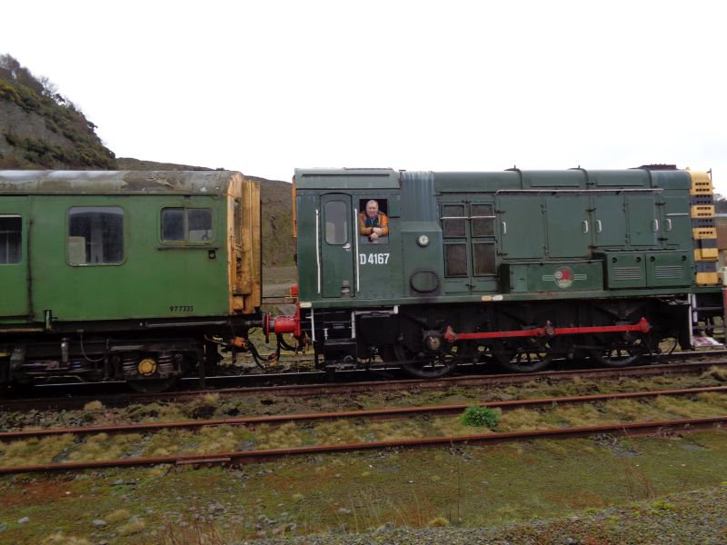 Graham Isom in the cab of D4167 at Meldon with the Train to Christmas TownbrPhotographer David BellbrDate taken 21122017