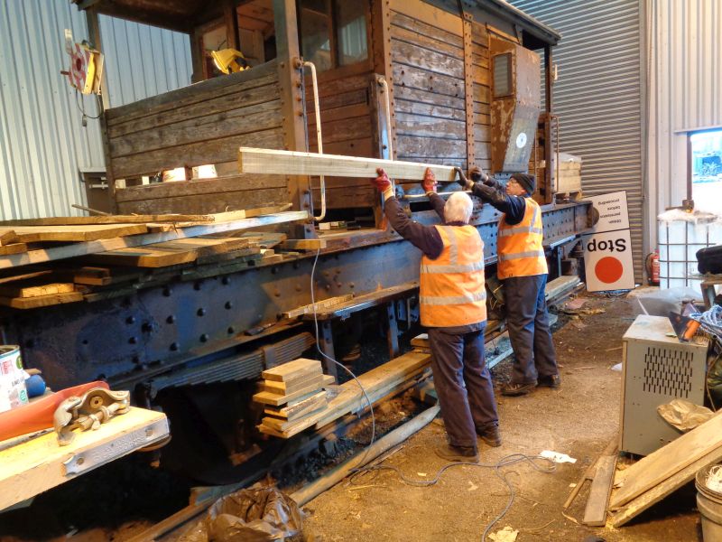 John and Ron trying a part-finished plank for sizebrPhotographer David BellbrDate taken 08022018