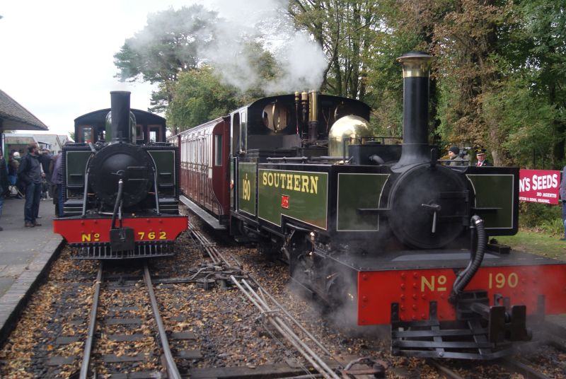 LBR at Woody Bay Replica Baldwin 2-4-2T 'Lyn' and replica Manning Wardle 2-6-2T 'Lyd'.brPhotographer Jon KelseybrDate taken 30092018