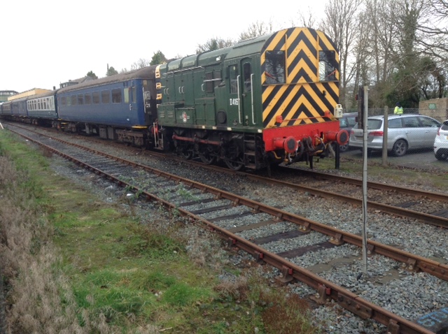 Class 08 D4167 assisting on the rear of the train as it heads to MeldonbrPhotographer Tony HillbrDate taken 22122018