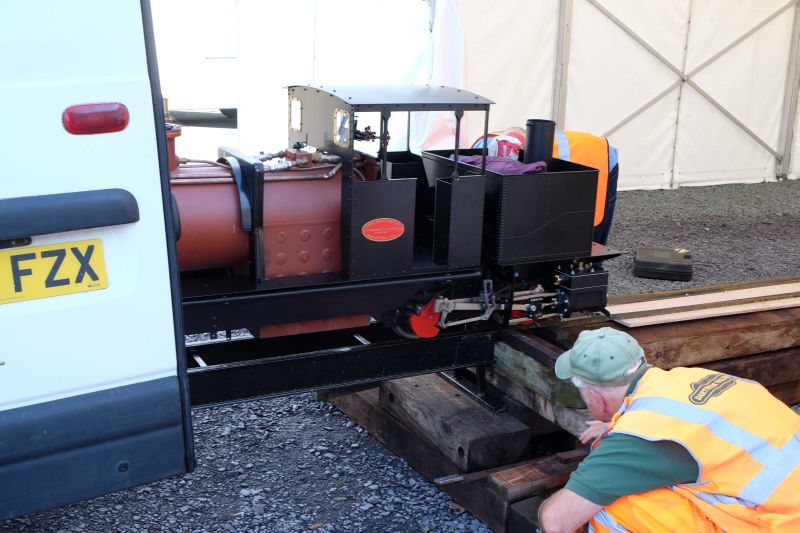 DRSA's Tom Baxter played a pivotal role at the WHR Superpower weekend, supervising the loading of this miniature Garrett into a van.brPhotographer John Ellis WilliamsbrDate taken 16092018