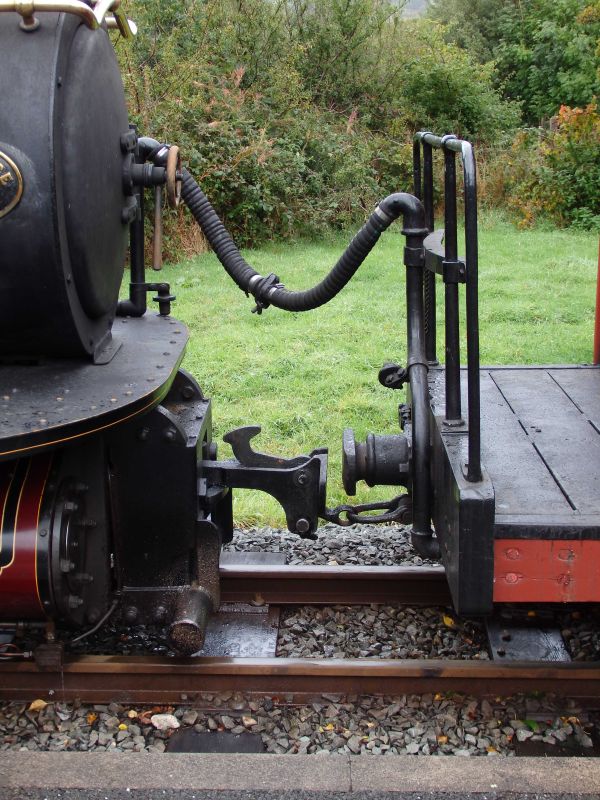 WHR at Waunfawr. Festiniog Railway's distinctive 'Taliesin' to vintage brakevan.brPhotographer Tom BaxterbrDate taken 16092018