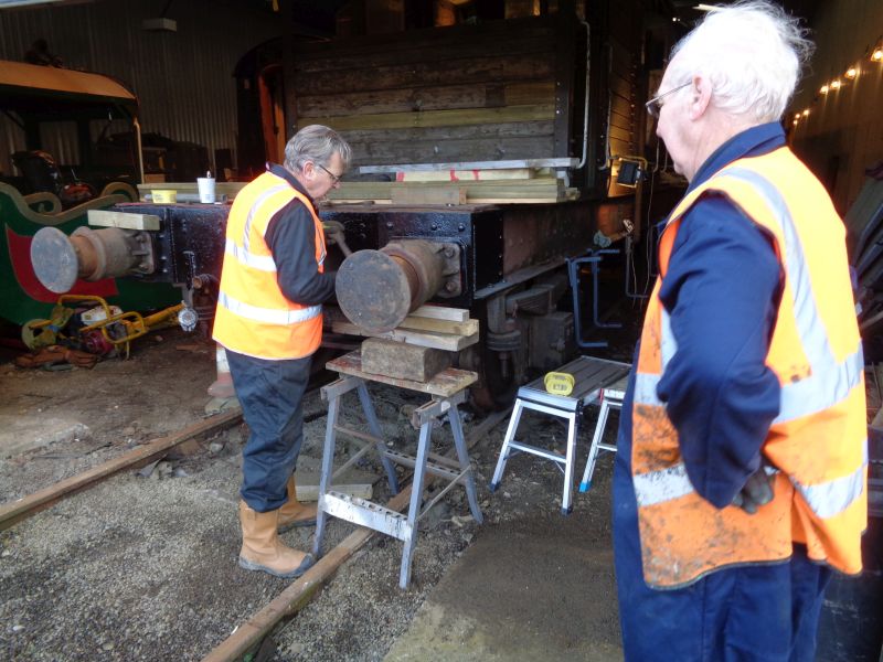 Job done Geoff Horner muses whilst Terry Bridgeman checks the retaining nuts.brPhotographer David BellbrDate taken 17012019