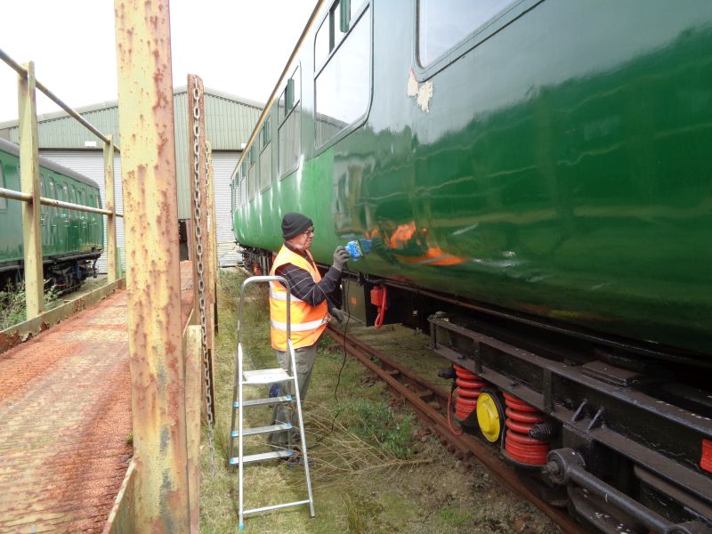 Ron Kirby sanding down the FK S13436 in perfect weather.brPhotographer David BellbrDate taken 18042019