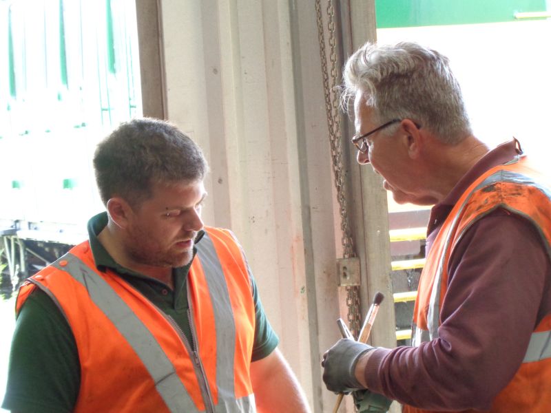 At the end of day. Julian and Terry discuss working together over the next day or two. The pressure is on.brPhotographer David BellbrDate taken 23052019