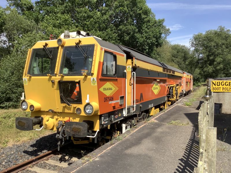  Colas Rail tamper DR75406 'Eric Machel' at Bow station, to run rail alignment equipment tests. brPhotographer Dick HenrywoodbrDate taken 10072019