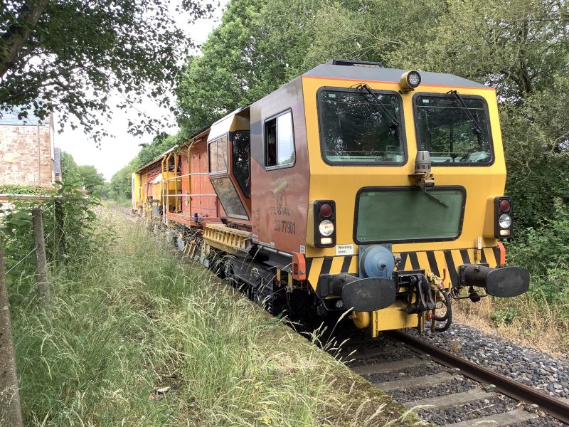 Colas Rail ballast regulator DR77901 at Bow station.brPhotographer Dick HenrywoodbrDate taken 11072019