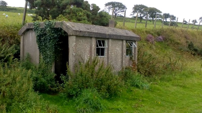 Platelayers' hut just south of Lake Viaduct. An Exmouth Junction concrete works product.brPhotographer Jon KelseybrDate taken 25082019