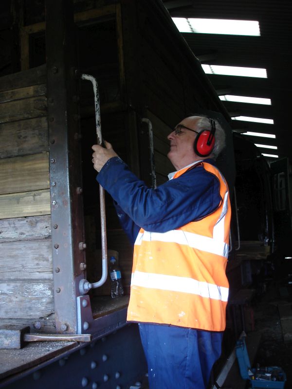 Patrick Doyle stripping old paint.brPhotographer David BellbrDate taken 17102019