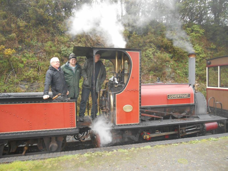 The highlight of the day for the DRSA group was a cab ride on 'Covertcoat' on the last train of the day. The hardier half of the group travelled on the tender-first leg.brPhotographer Sue BaxterbrDate taken 30102019