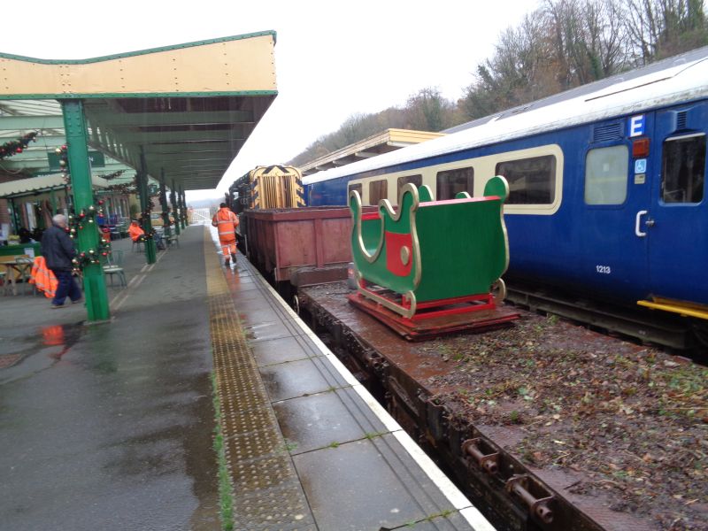 Eat your heart out DB Cargo UK. Santa's brand new sleigh en-route to the North Pole, via Meldon for some undisclosed reason. Strewth.brPhotographer David BellbrDate taken 21112019