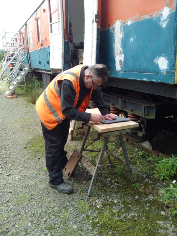 Not to be forgotten, oak plates for the SR brake van West end buffers were marked out and fashioned by the end of the day.brPhotographer John CoxonbrDate taken 23072020
