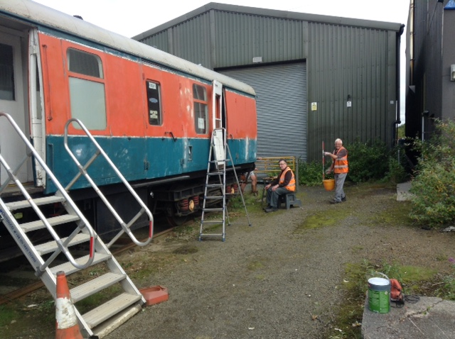 Preparation work on the North side of Lab 11. Looks like David is about to get a soaking from John.brPhotographer Tony HillbrDate taken 06082020