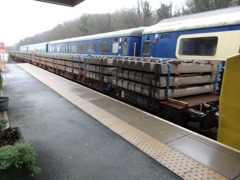 Loaded wagon - 8 stacks of 21 slprs  168 per wagonbrPhotographer Tom BaxterbrDate taken 14012021