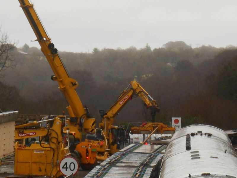 2 roadrailers grab 14 sleepers each to move from train to stack in the car parkbrPhotographer Sue BaxterbrDate taken 14012021