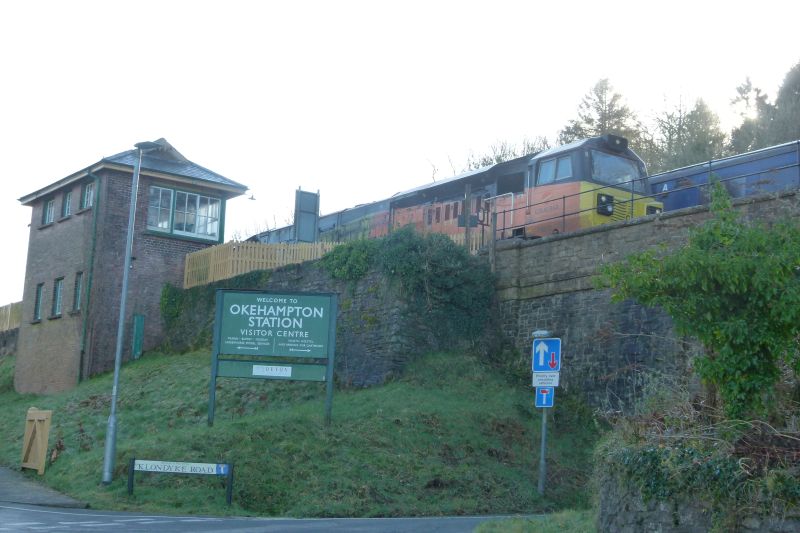 Colas class 70 70811 at Okehampton with sleeper trainbrPhotographer Dave EllisbrDate taken 26022021