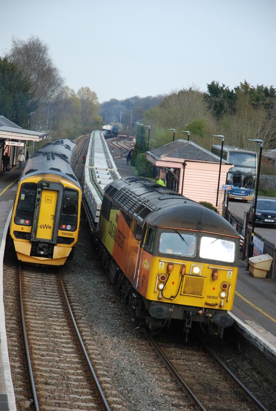 56302 with the engineering train passing 158950 at CreditonbrPhotographer Paul VoddenbrDate taken 18042021