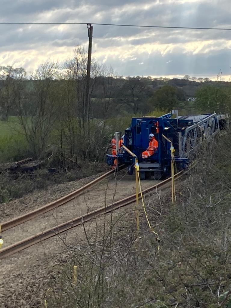 A view from the western end of the former goods yard at North TawtonbrPhotographer Tony HillbrDate taken 27042021