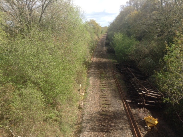 Looking east from Sampford Courtenay main road overbridgebrPhotographer Tony HillbrDate taken 04052021