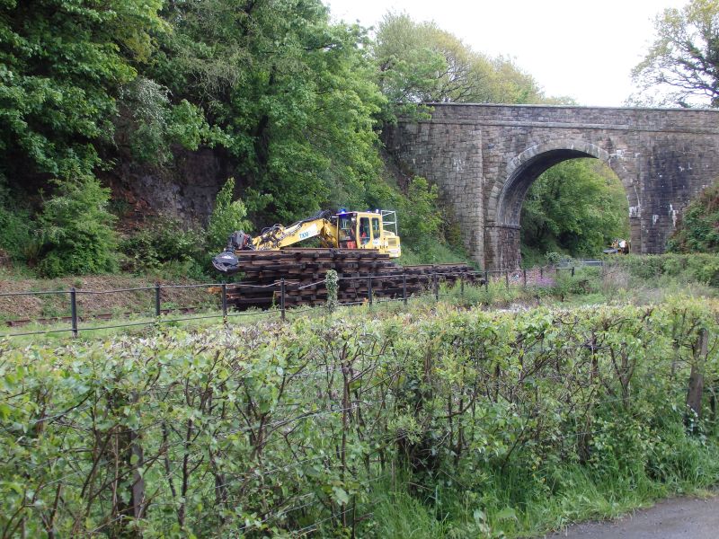 More scrap panels being unloaded, with the de-vegged Bridge 610 Tors Road in the background.brPhotographer Tom BaxterbrDate taken 24052021