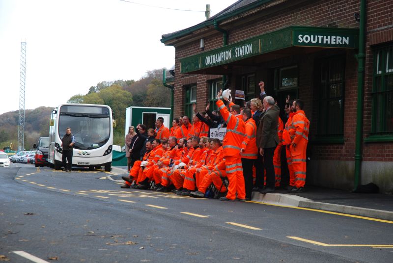 Some of the railway workforce who have contributed to the reopening effort.brPhotographer Paul VoddenbrDate taken 17112021