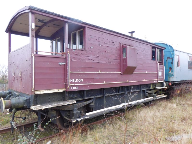 LMS brakevan 731411 at Meldon. Paintwork is starting to peel, especially on the original wood.brPhotographer Jon KelseybrDate taken 15122021