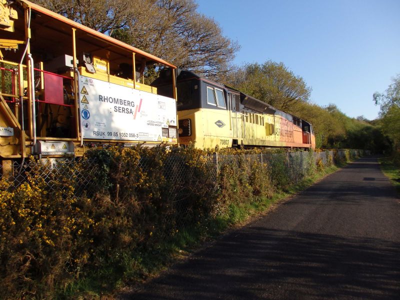 Colas Class 70 70803 with the HOBC from the Granite WaybrPhotographer Tom BaxterbrDate taken 26042022