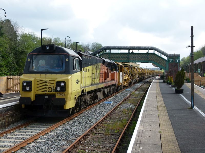 The high output ballast cleaner train departing OkehamptonbrPhotographer Dave EllisbrDate taken 27042022