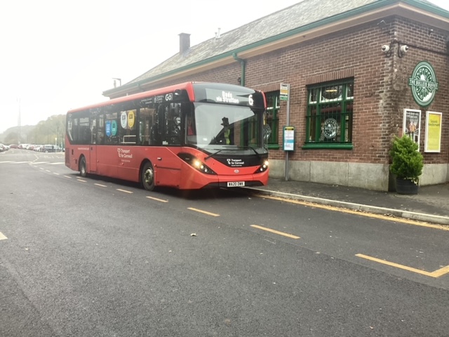 The 1228 service 6 bus to Bude,  operated on Sundays by Plymouth Citybus Go Cornwall.brPhotographer Tony HillbrDate taken 04122022