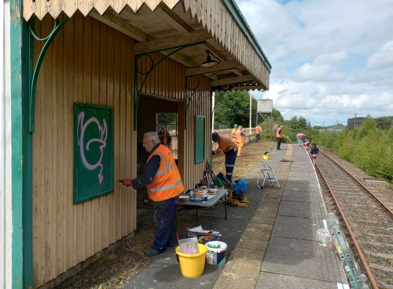 The team at work on Meldon Viaduct stationbrPhotographer Jon KelseybrDate taken 05072023